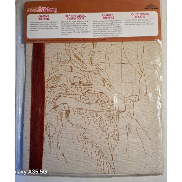 Sunset Stitchery "Mother And Child" Embroidery Kit For 16x20 Frame  New Sealed - Picture 5 of 6